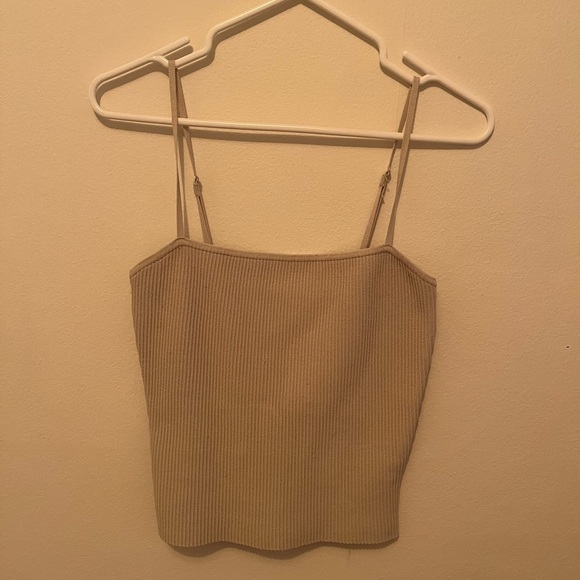 Babaton sculpt knit cami. Beige. Size small. - Picture 1 of 4